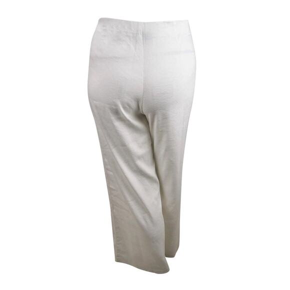 INC International Concepts | Size 18 | White Wide Leg Linen Blend Pull-On Pants - Picture 2 of 5